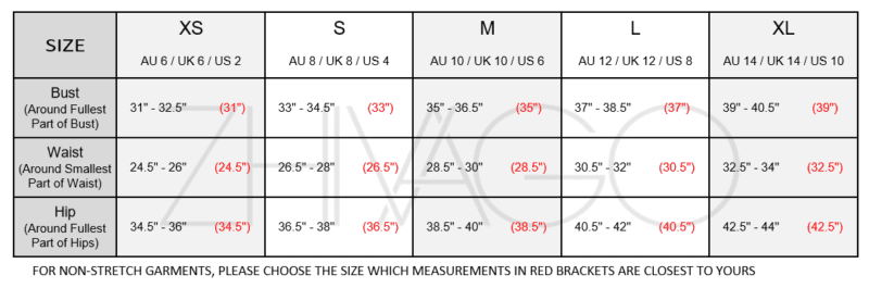 Dress Size Chart Us